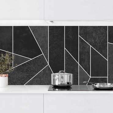 Panel ścienny do kuchni - czarno-biały Geometry Watercolour