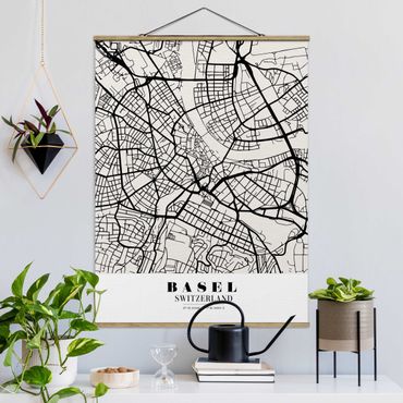 Plakat z wieszakiem - Mapa miasta Bazylea - Klasyczna