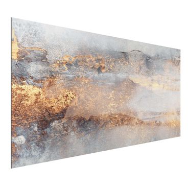 Obraz Alu-Dibond - Złoto-szara mgła