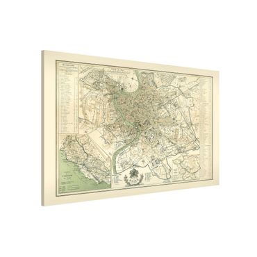 Tablica magnetyczna - Mapa miasta w stylu vintage Rzym antyk