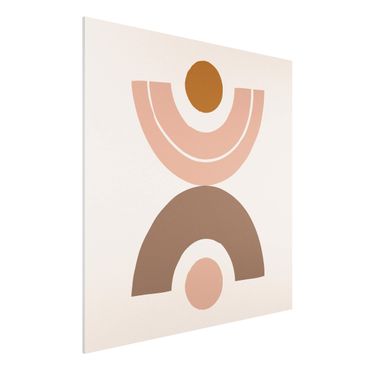 Obraz Forex - Line Art Abstrakcyjne kształty pastelowe