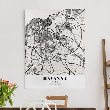Obraz na płótnie - Mapa miasta Hawana - Klasyczna