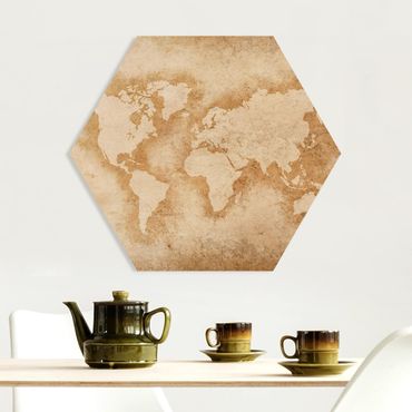 Obraz heksagonalny z Forex - Starożytna mapa świata