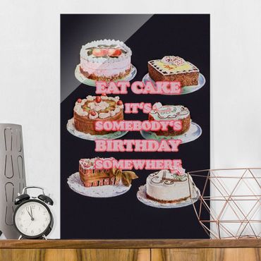 Obraz na szkle - Jedzenie tortu to urodziny