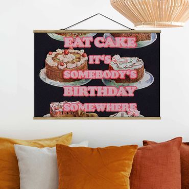 Plakat z wieszakiem - Zjedz tort To urodziny