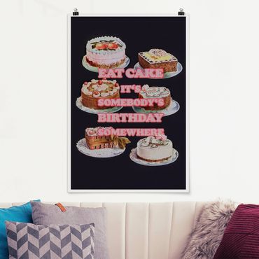 Plakat - Jedzenie tortu to urodziny