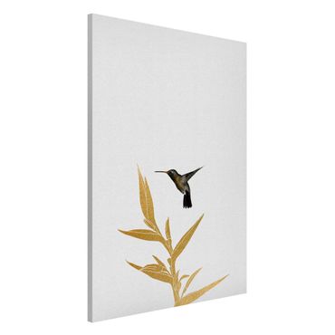Tablica magnetyczna - Koliber i złoty kwiat tropikalny II