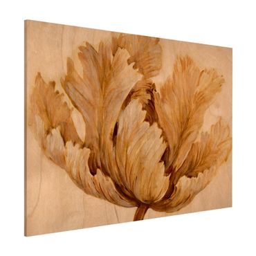 Tablica magnetyczna - Sepia Tulipan na drewnie