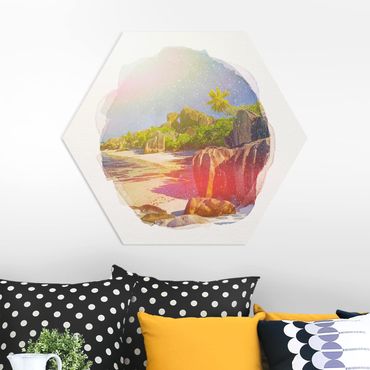 Obraz heksagonalny z Forex - Akwarele - Dream Beach Seychelles