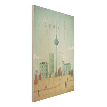 Obraz z drewna - Plakat podróżniczy - Berlin