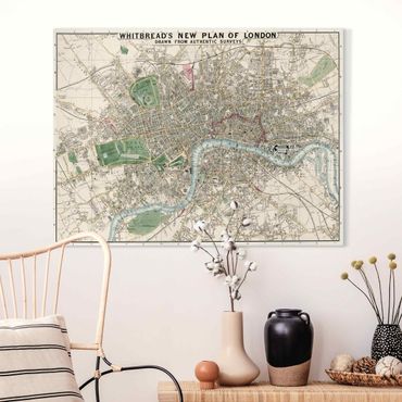 Obraz na płótnie - Mapa miasta w stylu vintage Londyn