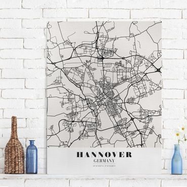 Obraz na płótnie - Mapa miasta Hanower - Klasyczna