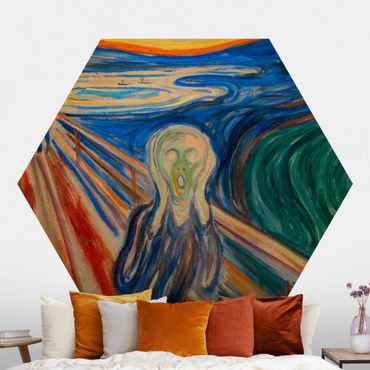 Sześciokątna tapeta samoprzylepna - Edvard Munch - Krzyk
