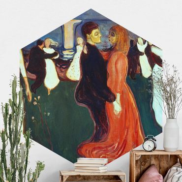 Sześciokątna tapeta samoprzylepna - Edvard Munch - Taniec życia