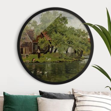 Okrągły obraz w ramie - Edvard Munch - River Akerselven