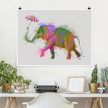 Plakat - Rainbow Splash Elephant