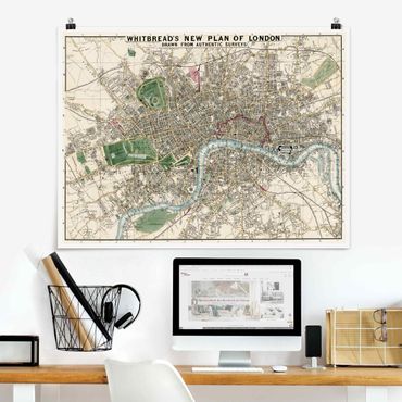 Plakat - Mapa miasta w stylu vintage Londyn