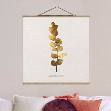Plakat z wieszakiem - Złoto - Eukaliptus