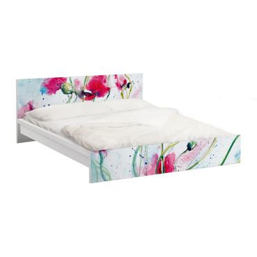 Okleina meblowa IKEA - Malm łóżko 140x200cm - Malowane maki