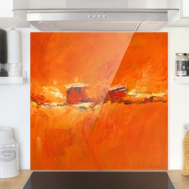 Panel szklany do kuchni - Petra Schüßler - Kompozycja w kolorze pomarańczowym