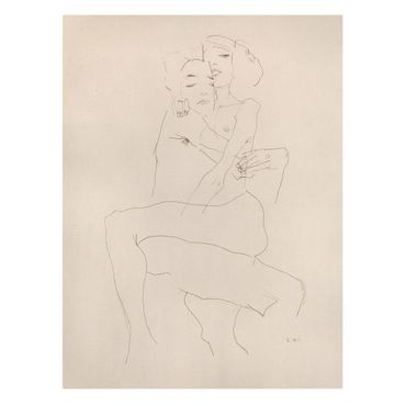 Obraz na płótnie - Egon Schiele - Dwa akty - Format pionowy 3:4