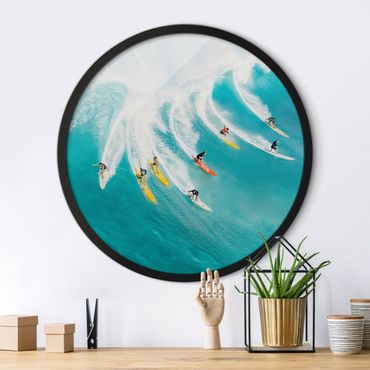 Okrągły obraz z ramką - Proste surfowanie