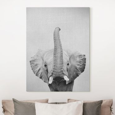 Obraz na płótnie - Elephant Ewald Black And White - Format pionowy 3:4