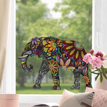 Naklejka na okno - Wzór słonia