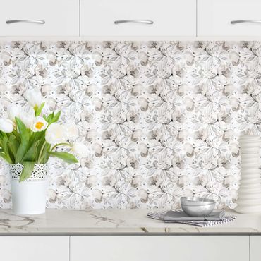 Panel ścienny do kuchni - Elegant Flower Pattern
