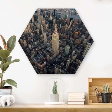 Obraz heksagonalny z drewna - Empire State Of Mind