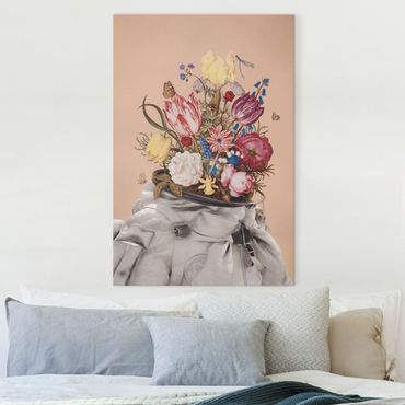 Obraz na płótnie - Enkel Dika - Space Suit With Flowers - Format pionowy 2x3