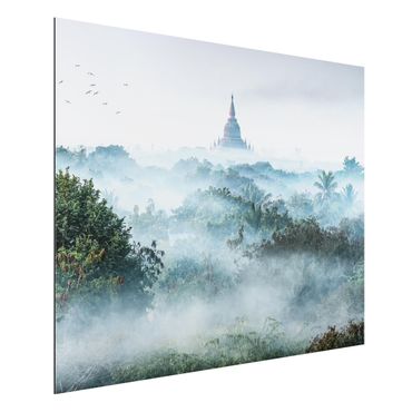 Obraz Alu-Dibond - Poranna mgła nad dżunglą Bagan