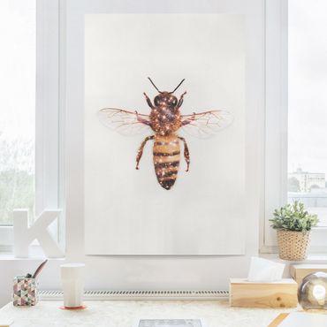 Obraz na płótnie - pszczoła z brokatem