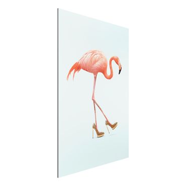 Obraz Alu-Dibond - Flamingo na wysokich obcasach