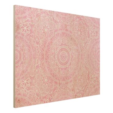 Obraz z drewna - Wzór Mandala Pink