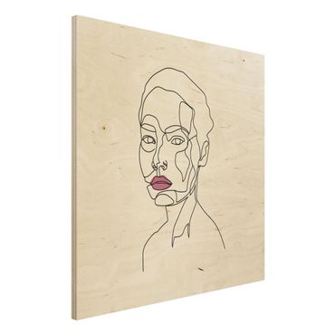 Obraz z drewna - Line Art Portret kobiety