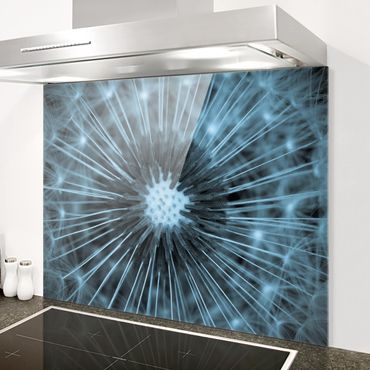 Panel szklany do kuchni - Niebieski Tinted Dandelion