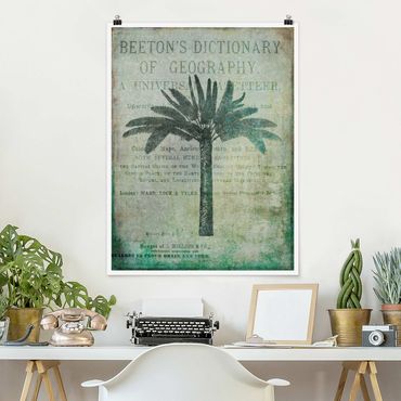 Plakat - Kolaż w stylu vintage - antyczne drzewo palmowe