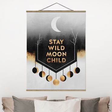 Plakat z wieszakiem - Zostań dzikim dzieckiem księżyca