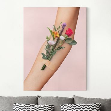 Obraz na płótnie - Ręka z kwiatami