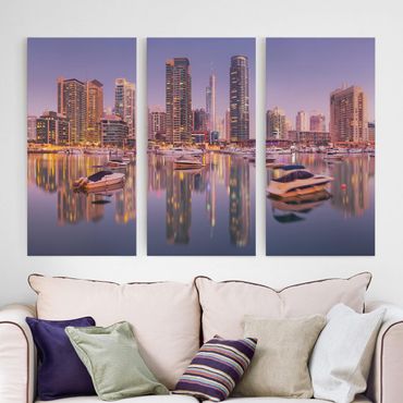 Obraz na płótnie 3-częściowy - Dubai Skyline and Marina