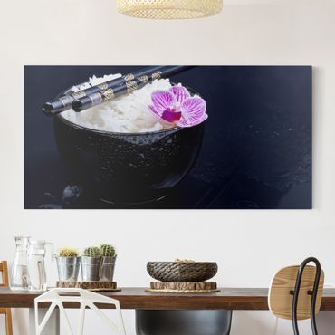 Obraz na płótnie - Miska na ryż z orchideą