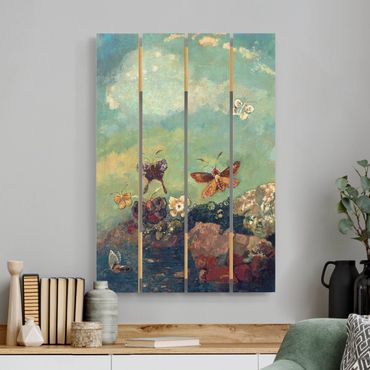 Obraz z drewna - Odilon Redon - Motyle