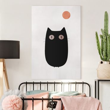 Obraz na płótnie - Ilustracja czarnego kota