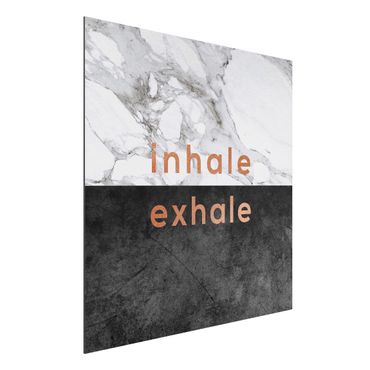 Obraz Alu-Dibond - Inhale Exhale Miedź i marmur