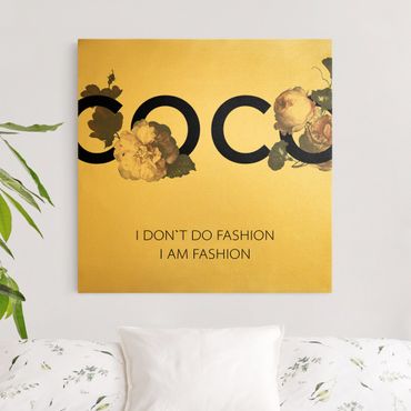 Złoty obraz na płótnie - COCO - Nie zajmuję się modą Rosen