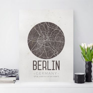 Obraz na płótnie - Mapa miasta Berlin - Retro