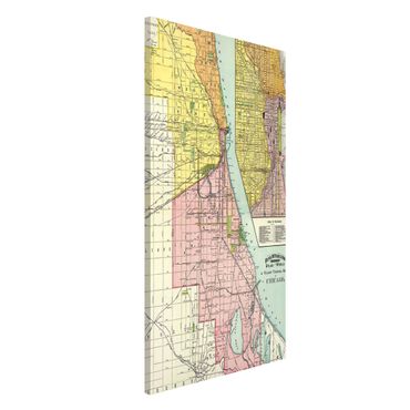 Tablica magnetyczna - Mapa Chicago w stylu vintage