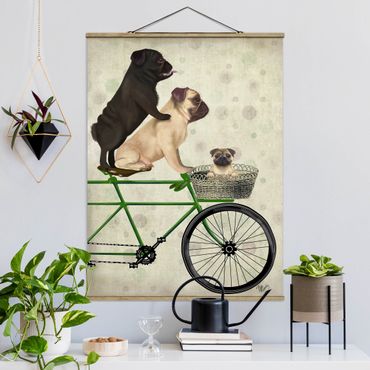 Plakat z wieszakiem - Wycieczka rowerowa - Pugs On Bike