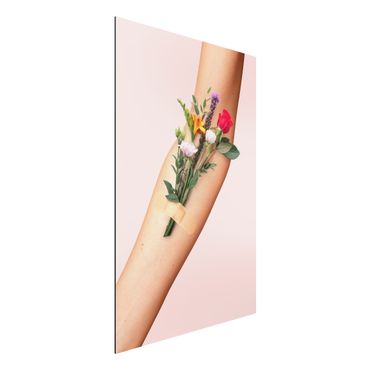 Obraz Alu-Dibond - Ręka z kwiatami